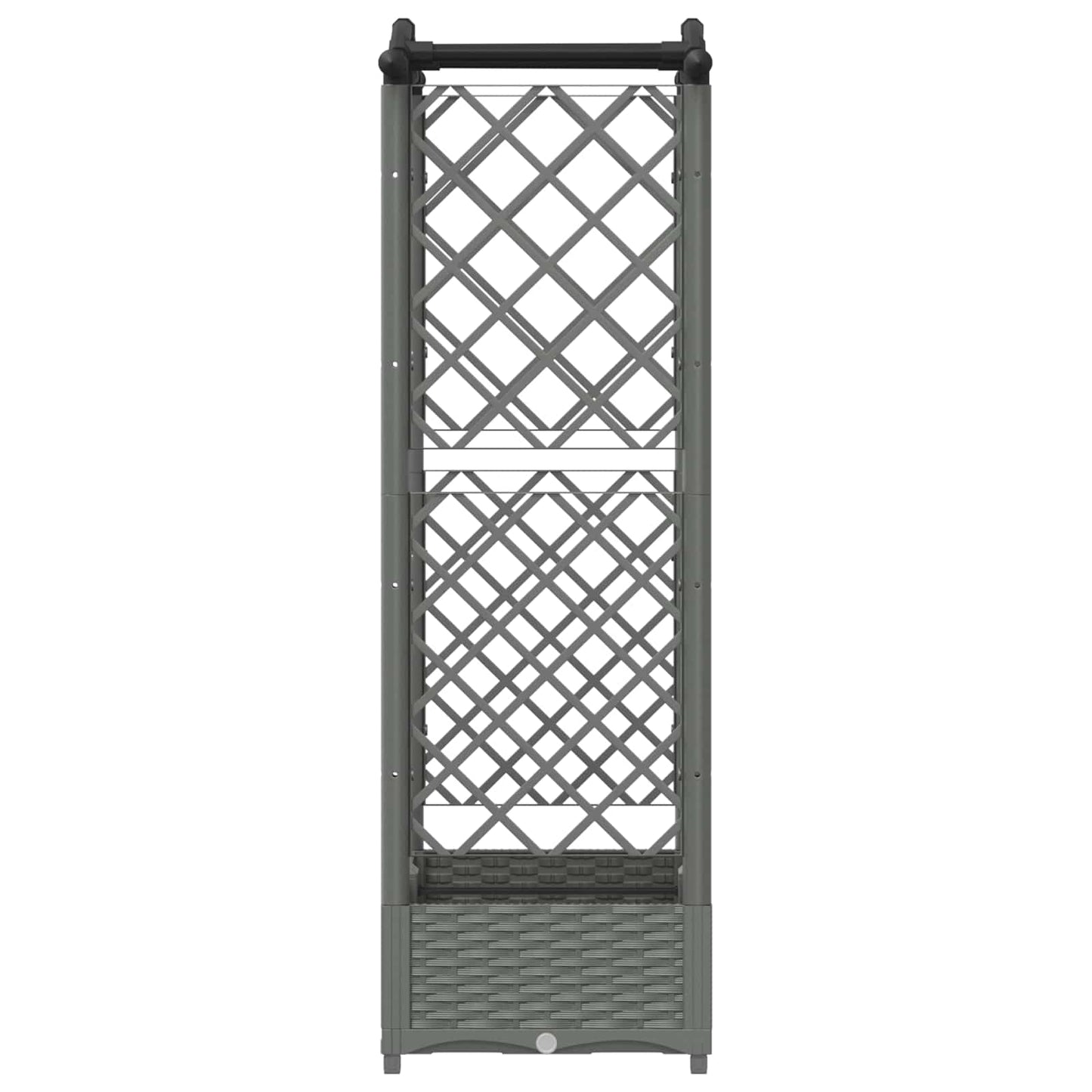 Raised Bed with Trellis and Roof Light Grey 124 x 40 x 123 cm