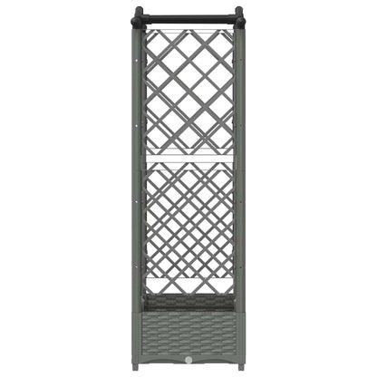 Raised Bed with Trellis and Roof Light Grey 124 x 40 x 123 cm