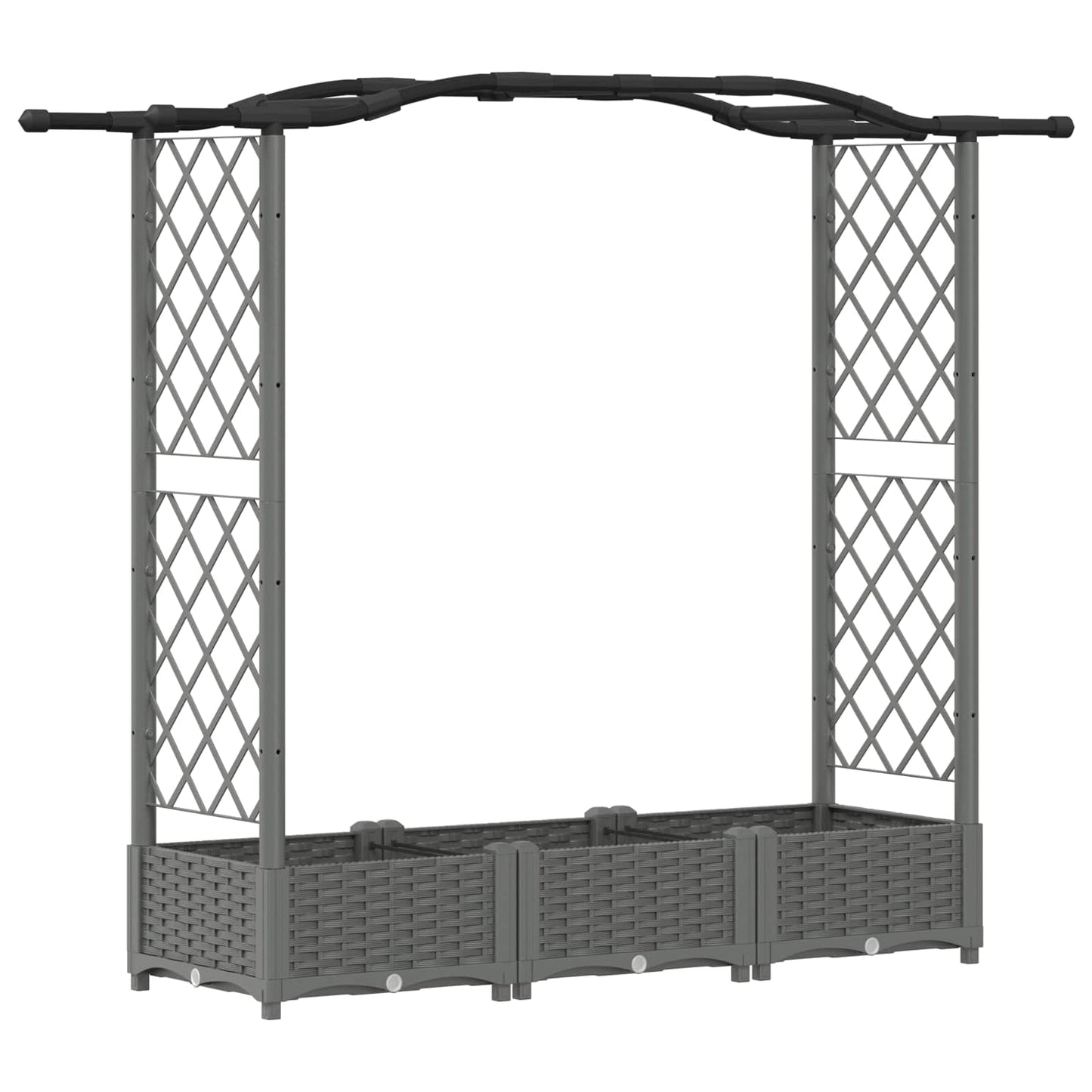 Raised Bed with Trellis and Roof Light Grey 169 x 40 x 123 cm