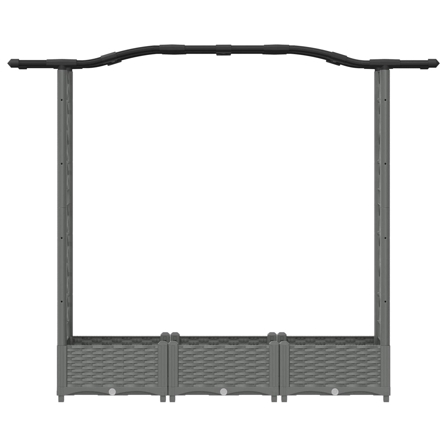 Raised Bed with Trellis and Roof Light Grey 169 x 40 x 123 cm