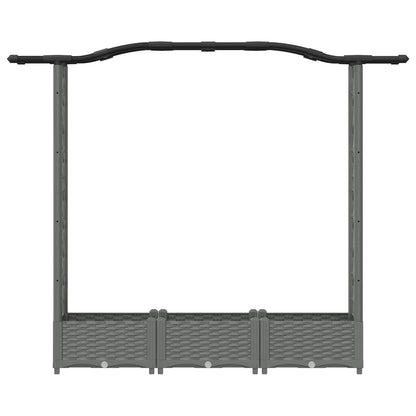 Raised Bed with Trellis and Roof Light Grey 169 x 40 x 123 cm
