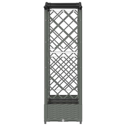 Raised Bed with Trellis and Roof Light Grey 169 x 40 x 123 cm