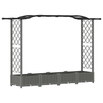 Raised Bed with Trellis and Roof Light Grey 207 x 40 x 123 cm