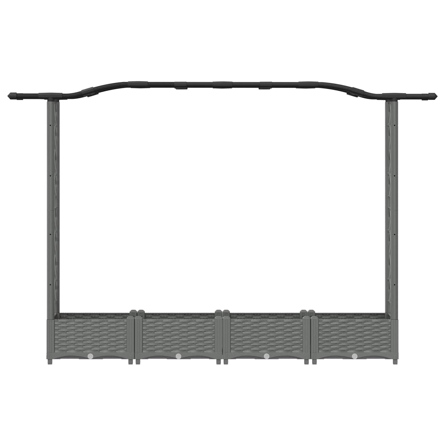 Raised Bed with Trellis and Roof Light Grey 207 x 40 x 123 cm