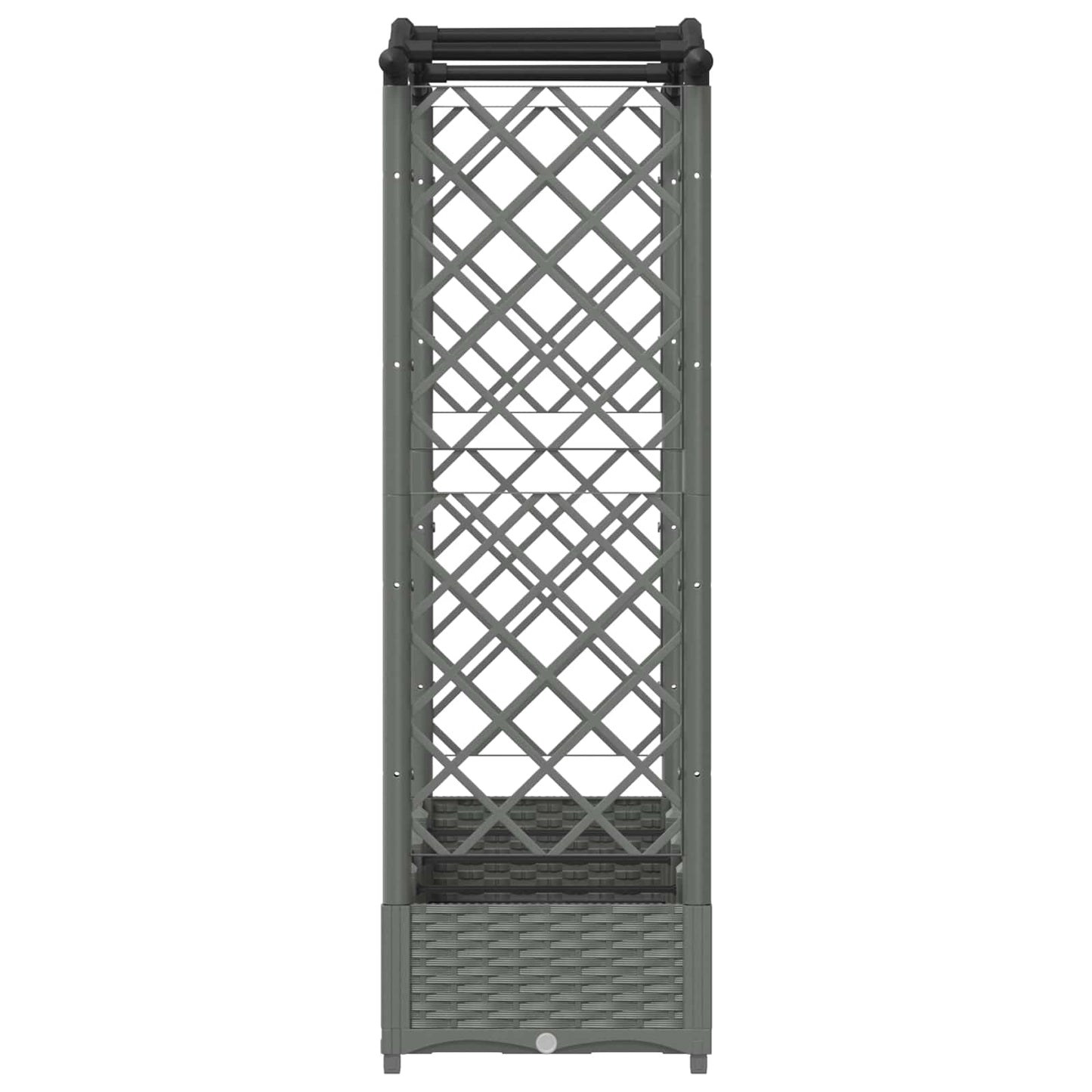 Raised Bed with Trellis and Roof Light Grey 207 x 40 x 123 cm