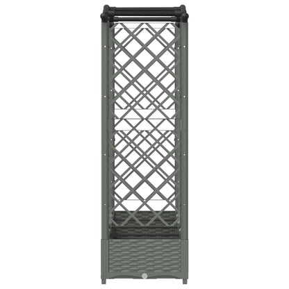 Raised Bed with Trellis and Roof Light Grey 207 x 40 x 123 cm