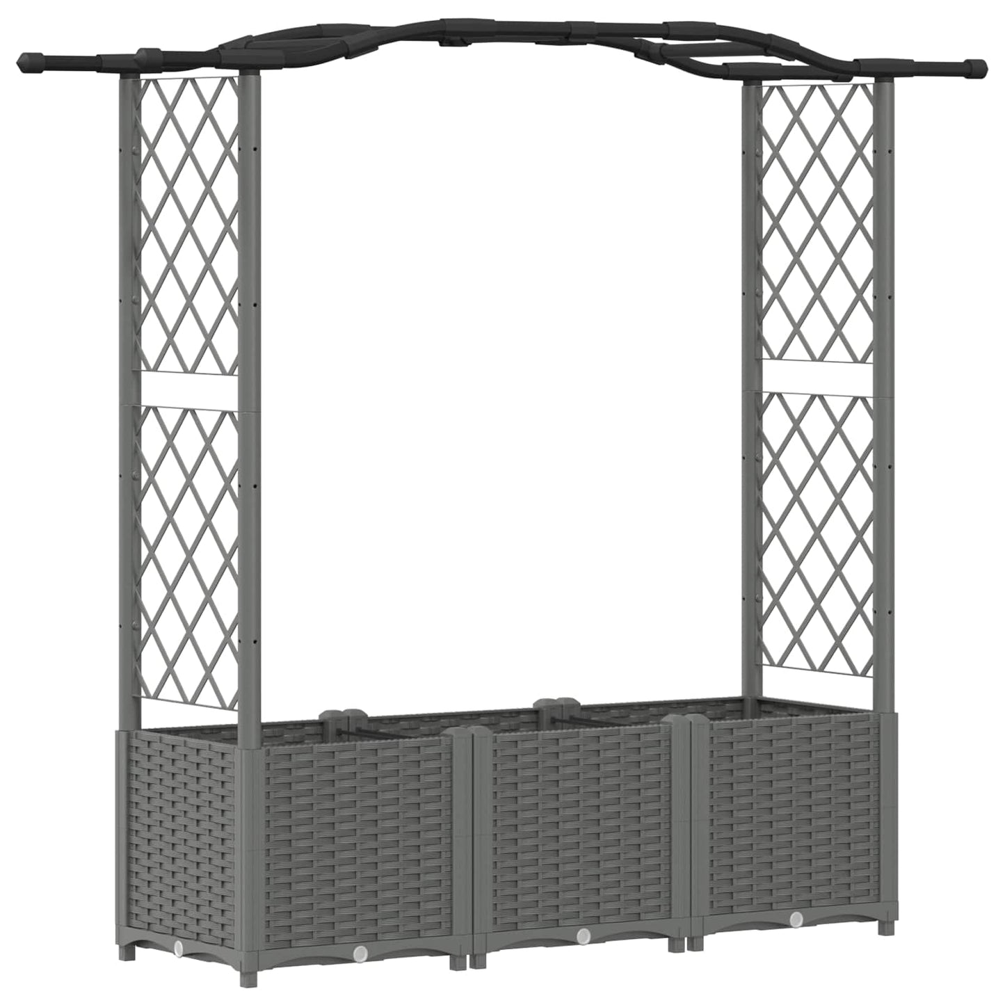 Raised Bed with Trellis and Roof Light Grey 164 x 40 x 138 cm