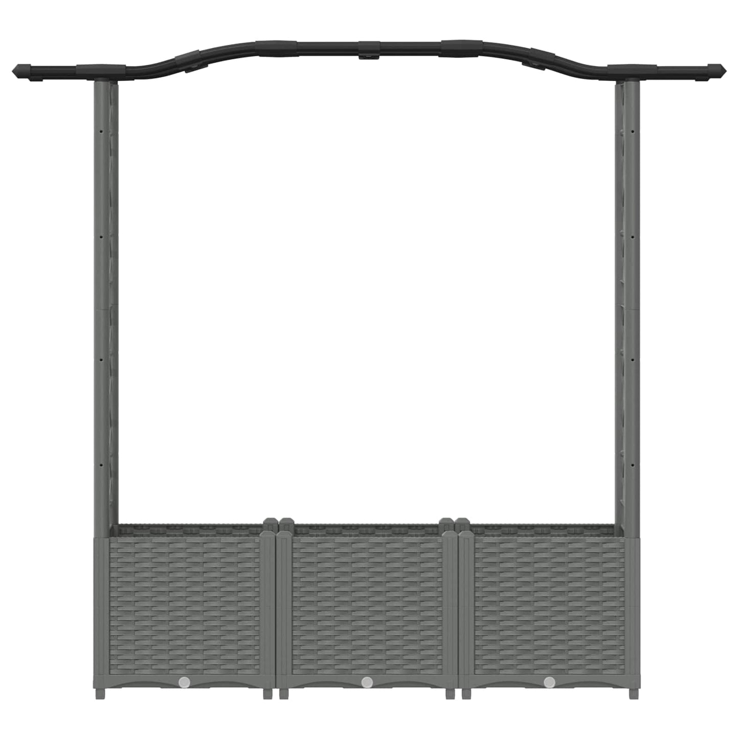 Raised Bed with Trellis and Roof Light Grey 164 x 40 x 138 cm