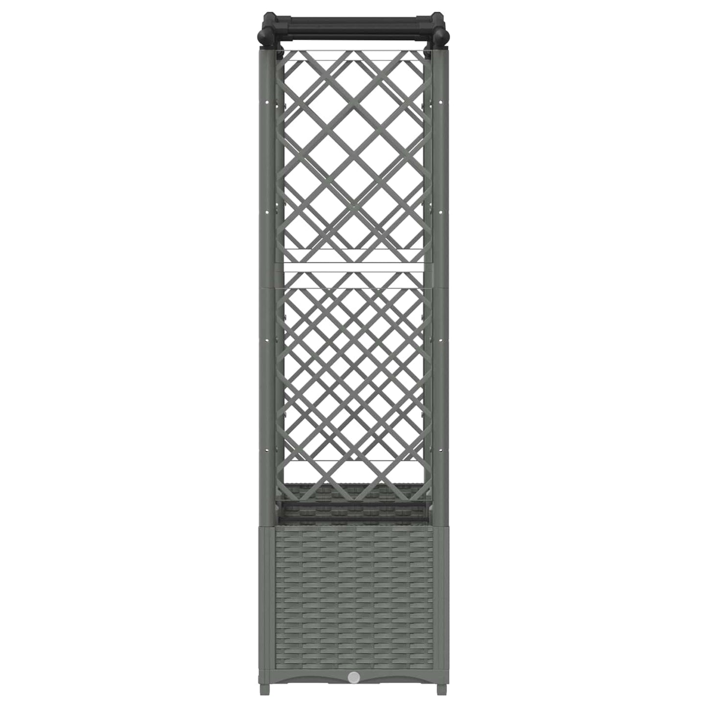 Raised Bed with Trellis and Roof Light Grey 164 x 40 x 138 cm