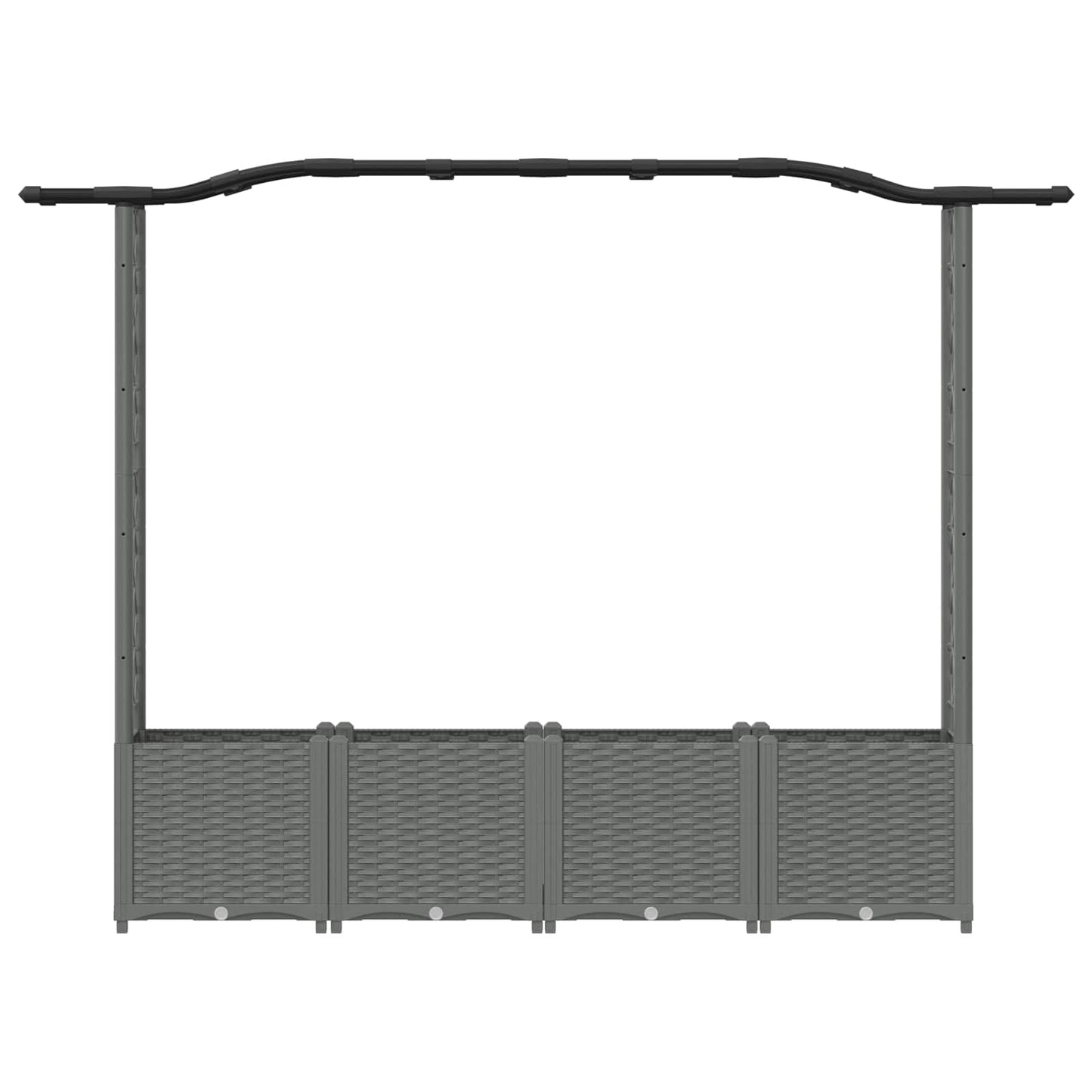 Raised Bed with Trellis and Roof Light Grey 204 x 40 x 138 cm
