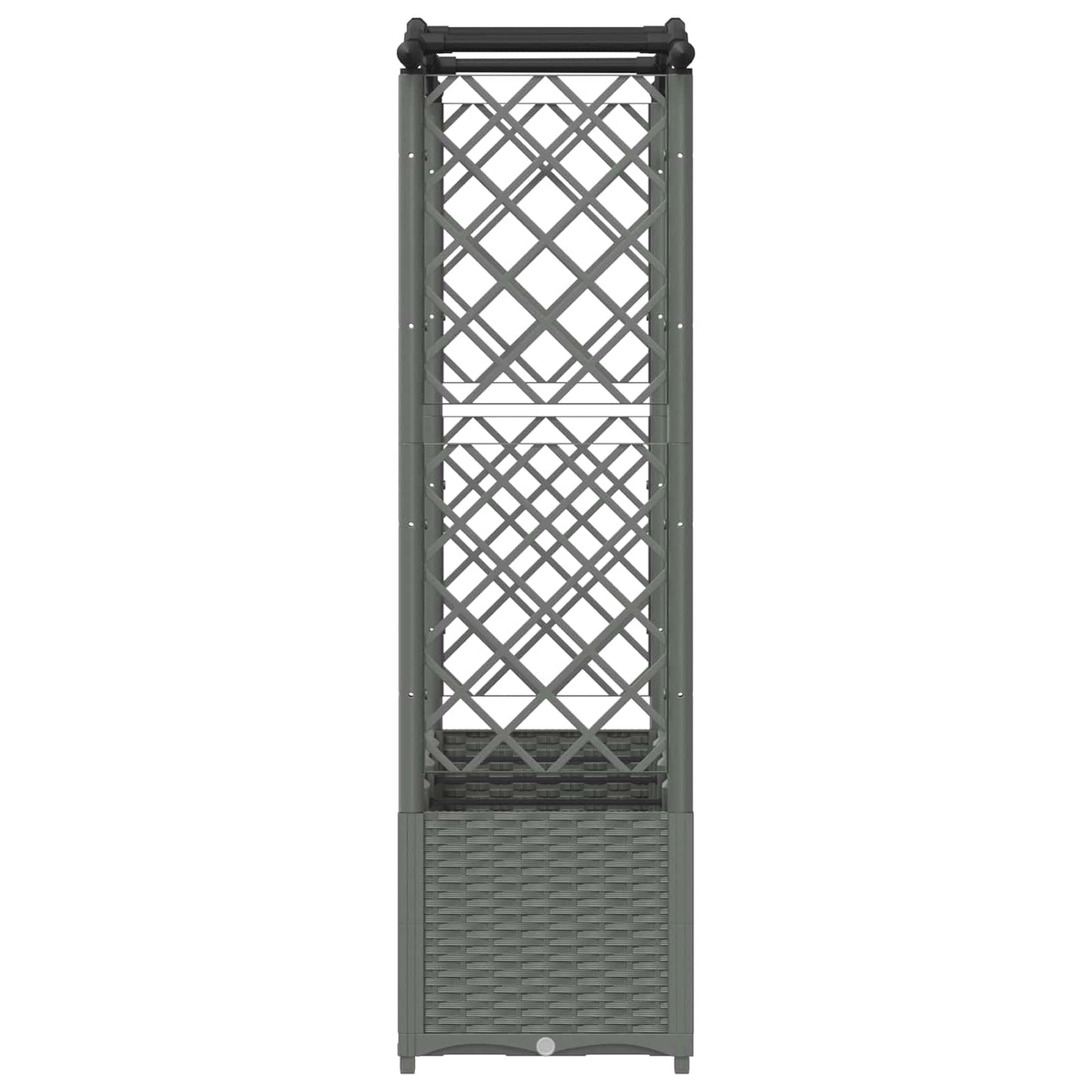 Raised Bed with Trellis and Roof Light Grey 204 x 40 x 138 cm