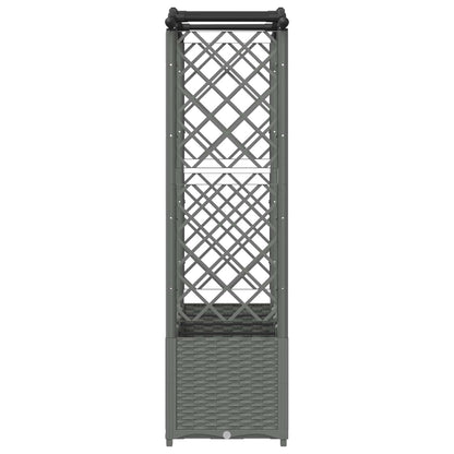 Raised Bed with Trellis and Roof Light Grey 204 x 40 x 138 cm