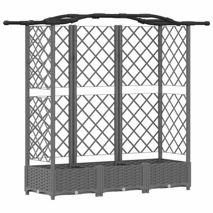 Raised Bed with Trellis and Roof Light Grey 163 x 40 x 123 cm