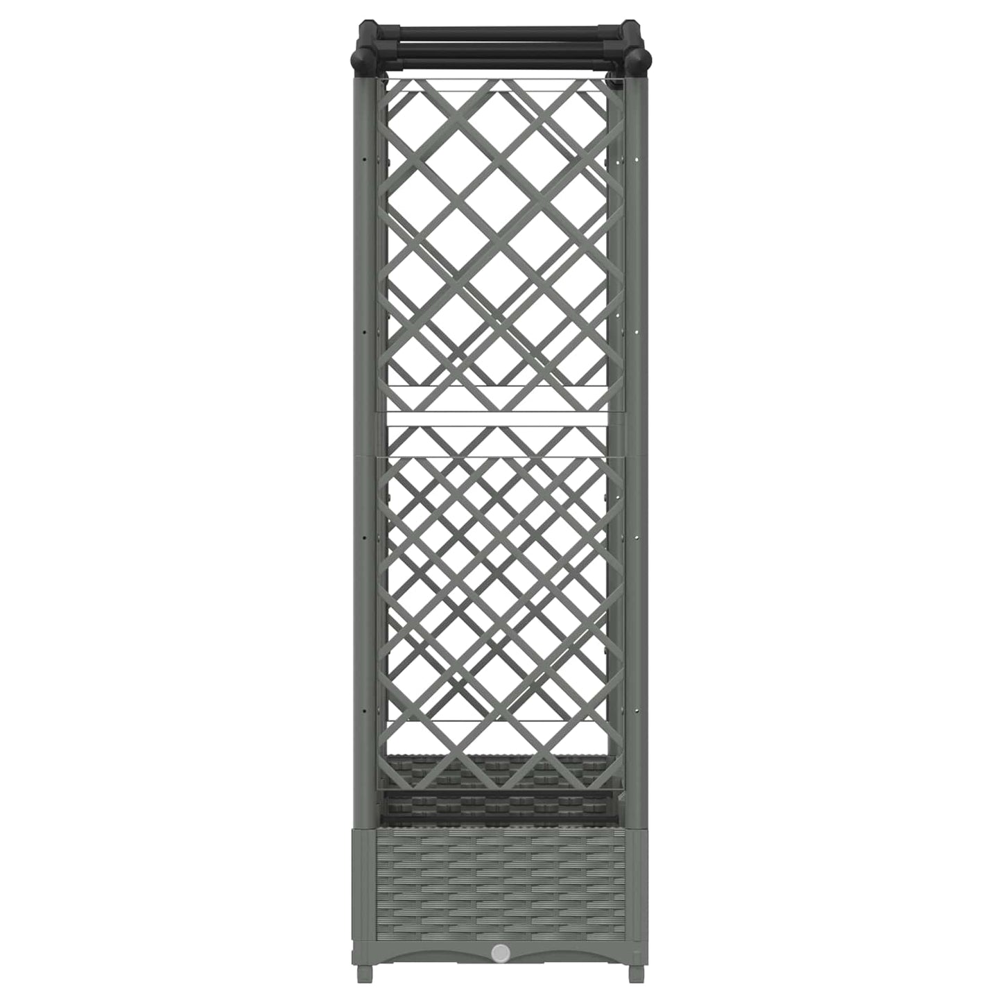 Raised Bed with Trellis and Roof Light Grey 163 x 40 x 123 cm
