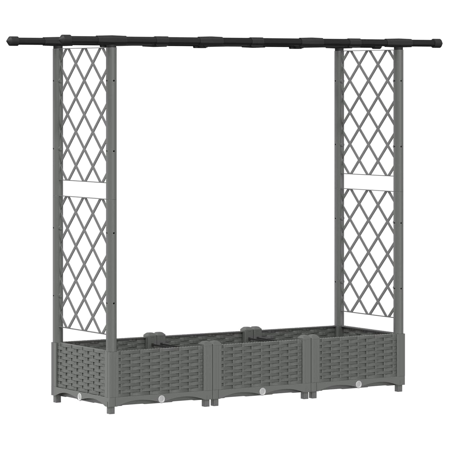 Raised Bed with Trellis and Roof Light Grey 164 x 40 x 121 cm