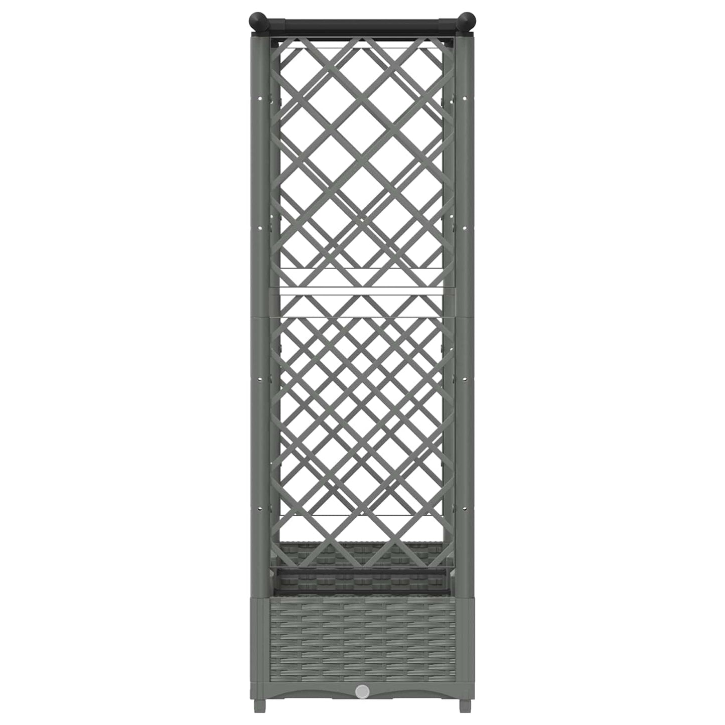 Raised Bed with Trellis and Roof Light Grey 164 x 40 x 121 cm