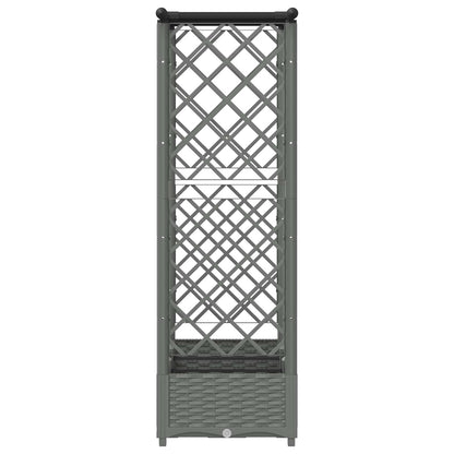 Raised Bed with Trellis and Roof Light Grey 164 x 40 x 121 cm