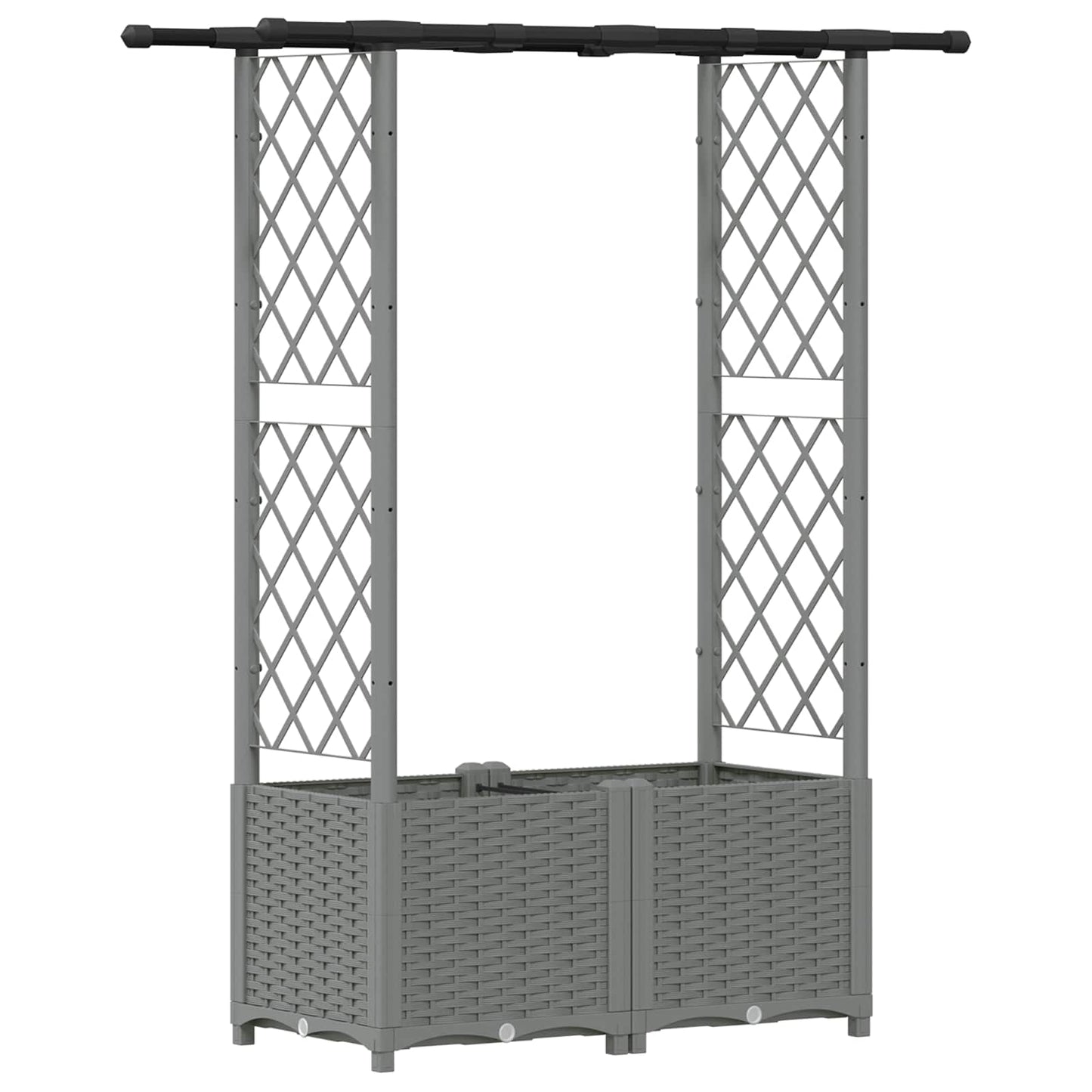 Raised Bed with Trellis and Roof Light Grey 124.5 x 40 x 136 cm