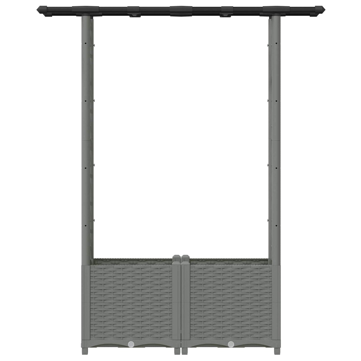 Raised Bed with Trellis and Roof Light Grey 124.5 x 40 x 136 cm