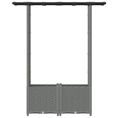 Raised Bed with Trellis and Roof Light Grey 124.5 x 40 x 136 cm