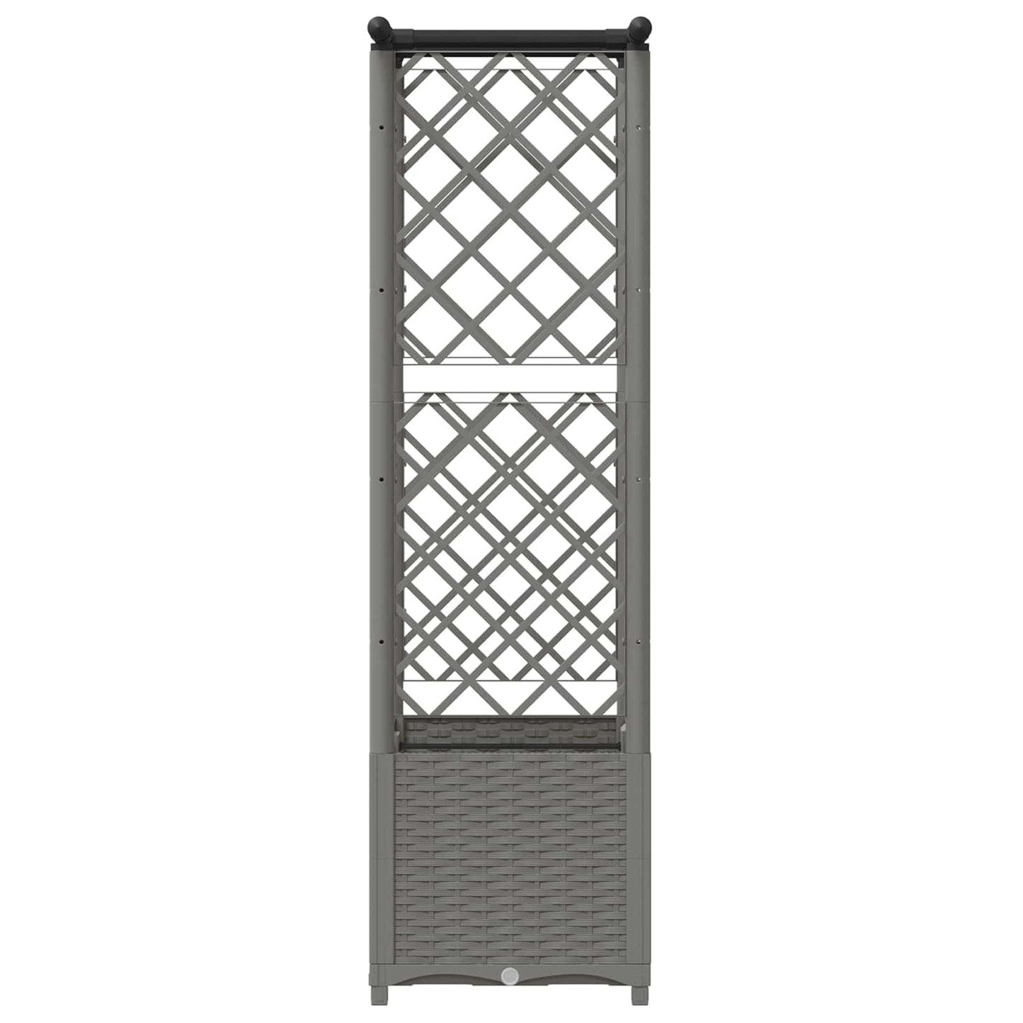Raised Bed with Trellis and Roof Light Grey 124.5 x 40 x 136 cm