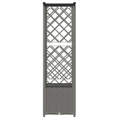 Raised Bed with Trellis and Roof Light Grey 124.5 x 40 x 136 cm
