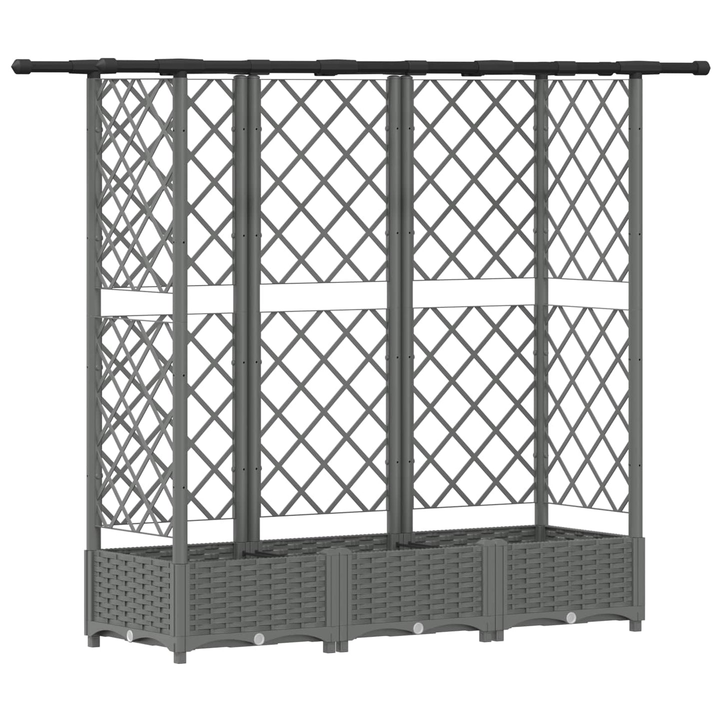 Raised Bed with Trellis and Roof Light Grey 164 x 40 x 121 cm