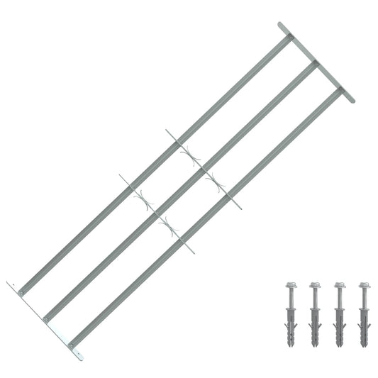 Security Grille for Windows with 3 Crossbars 3 pcs 930-1740 mm