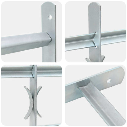 Security Grille for Windows with 4 Crossbars 3 pcs 630-1140 mm