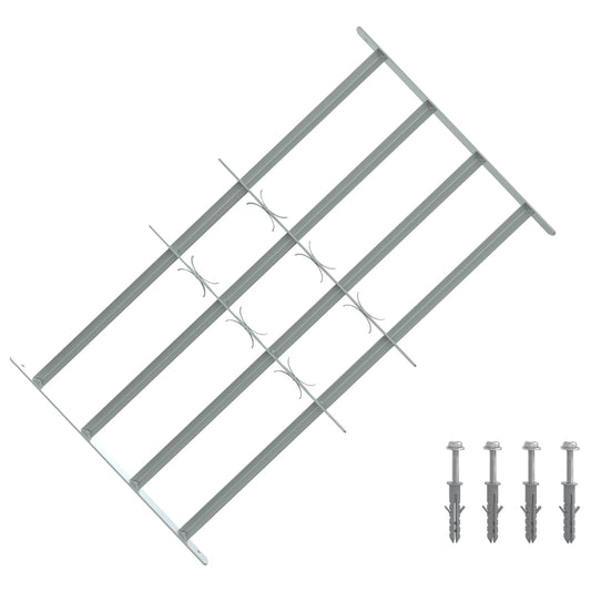 Security Grille for Windows with 4 Crossbars 3 pcs 630-1140 mm