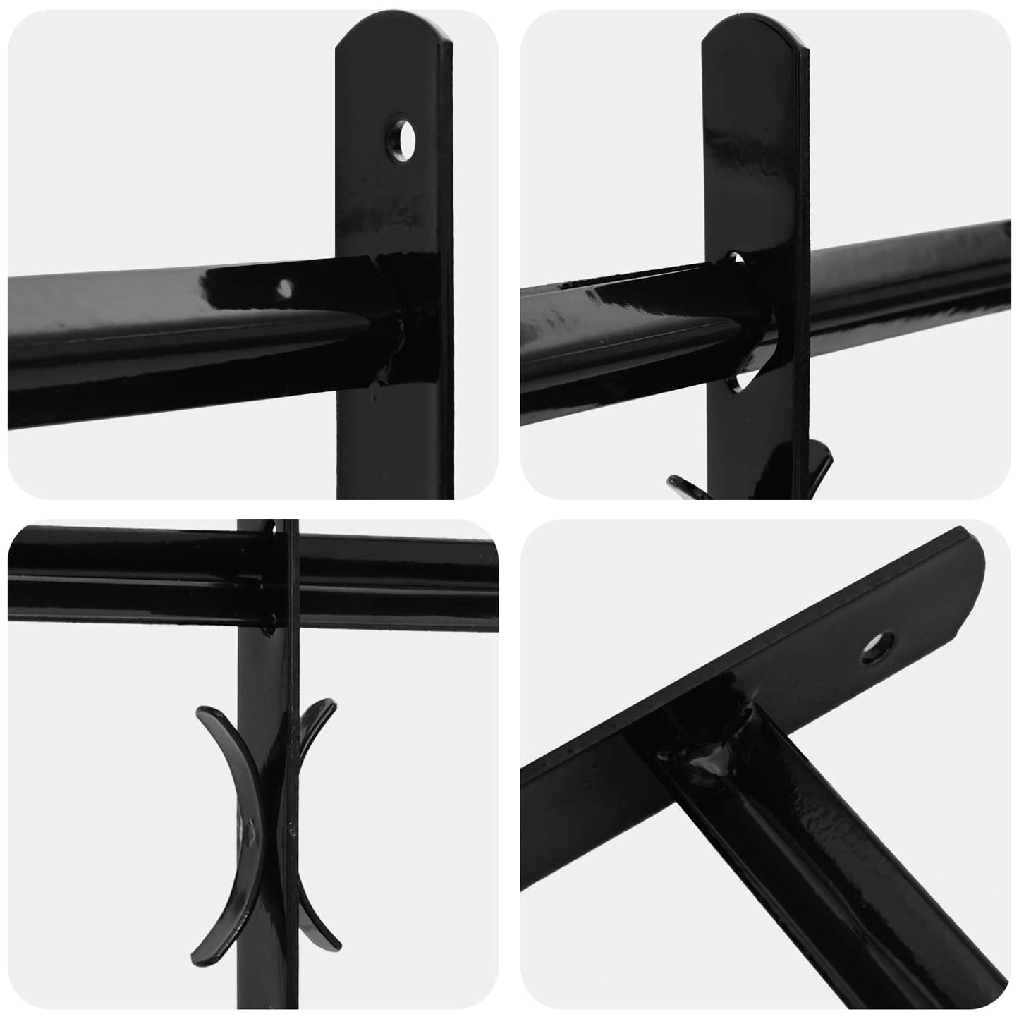 Security Grille for Windows with 4 Crossbars 3 pcs 43-74 cm