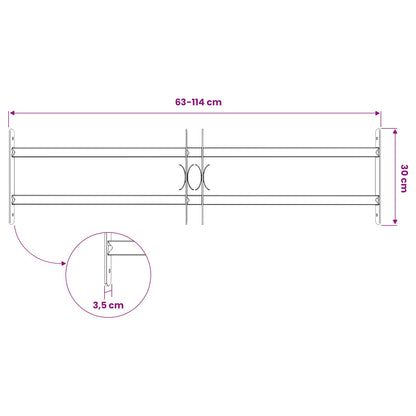 Security Grille for Windows with 2 Crossbars 63-114 cm