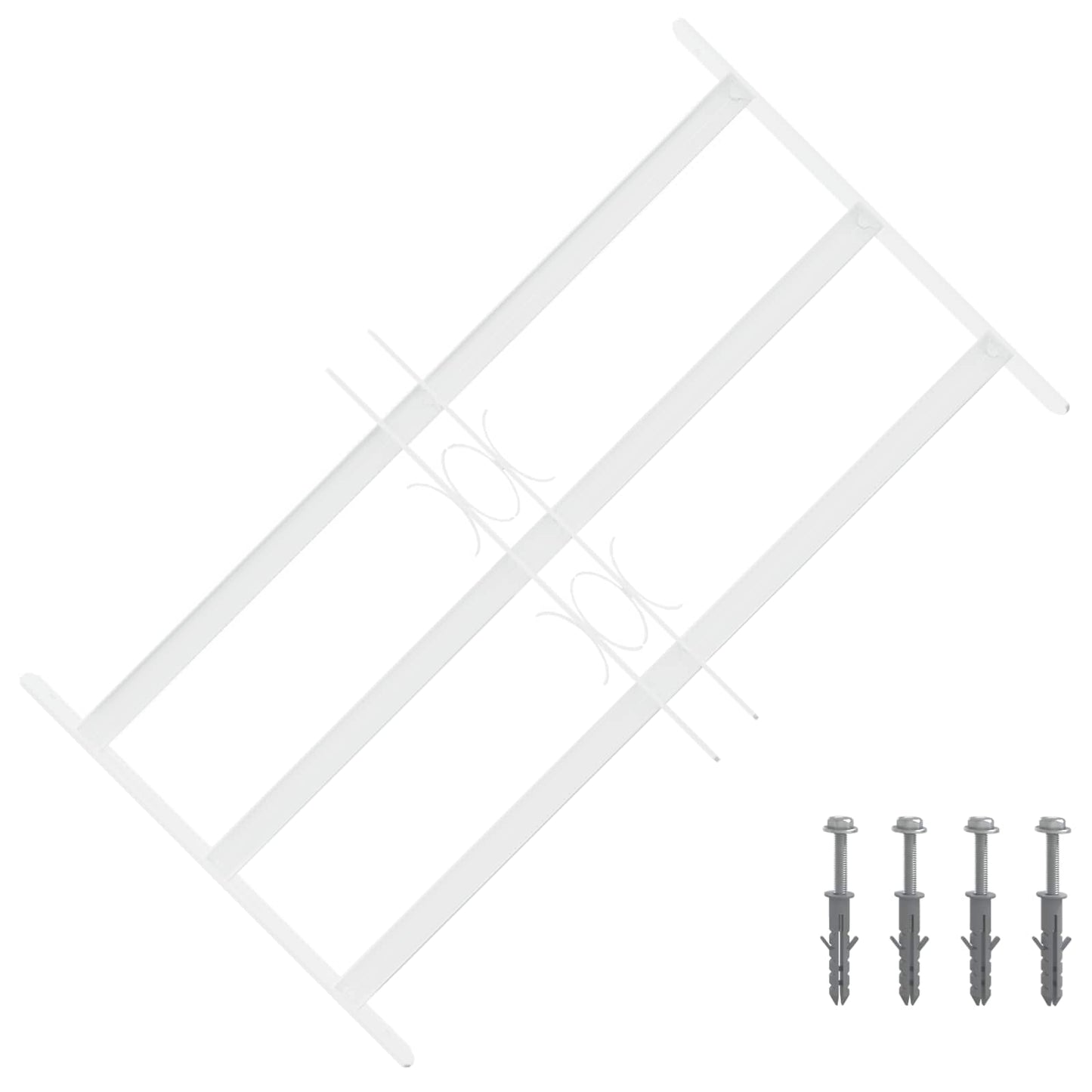 Security Grille for Windows with 3 Crossbars 43-74 cm