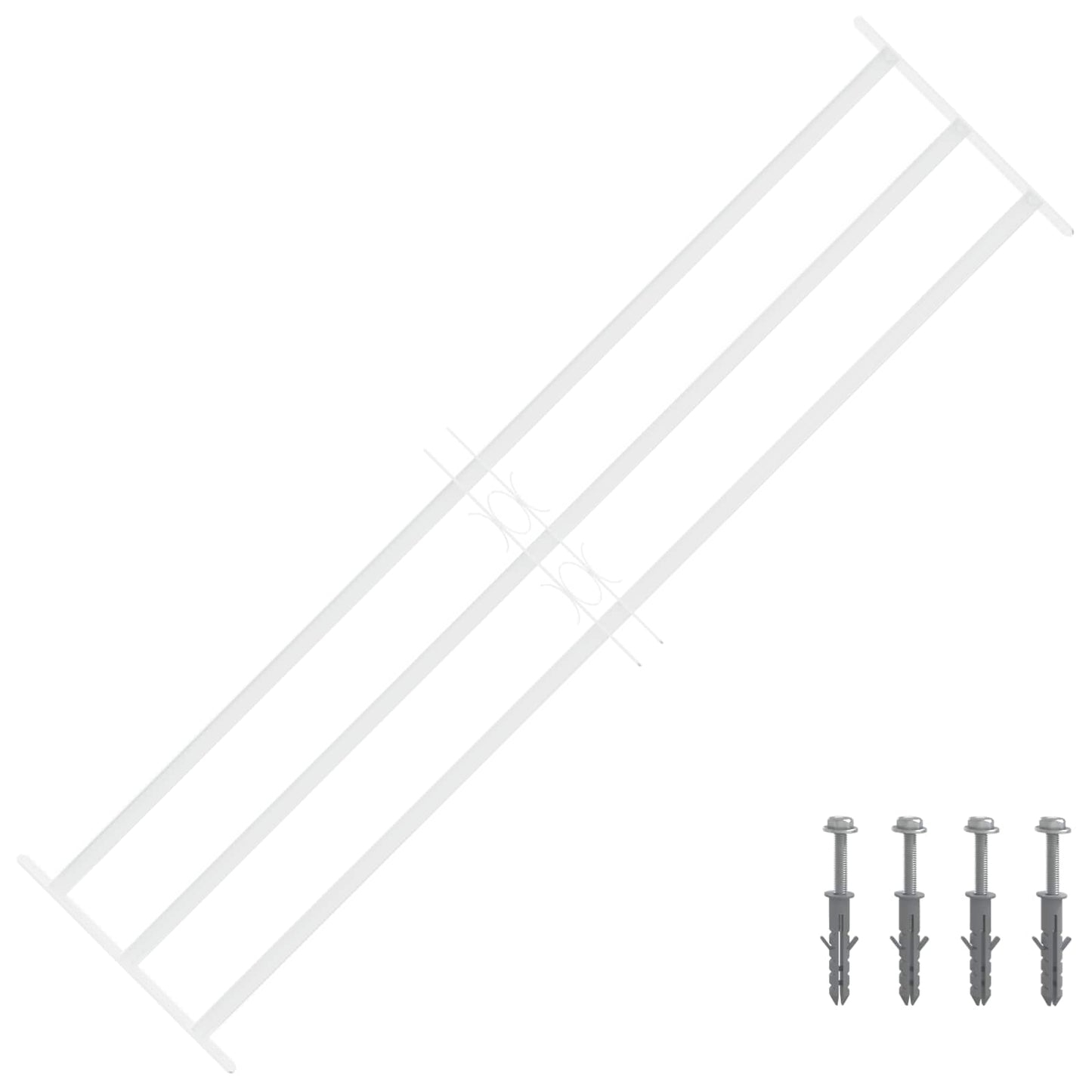 Security Grille for Windows with 3 Crossbars 93-174 cm