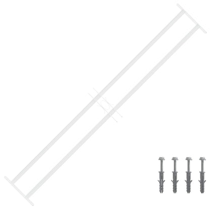 Security Grille for Windows with 2 Crossbars 3 pcs 93-174 cm