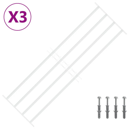Security Grille for Windows with 4 Crossbars 3 pcs 93-174 cm