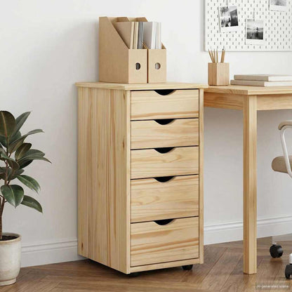 Cabinet 34 x 39 x 61.5 cm Solid Pine Wood Brown