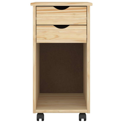 Rolling Cabinet Brown 34 x 39 x 65.5 cm Solid Pine Wood