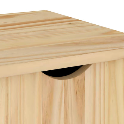 Rolling Cabinet Brown 34 x 39 x 65.5 cm Solid Pine Wood
