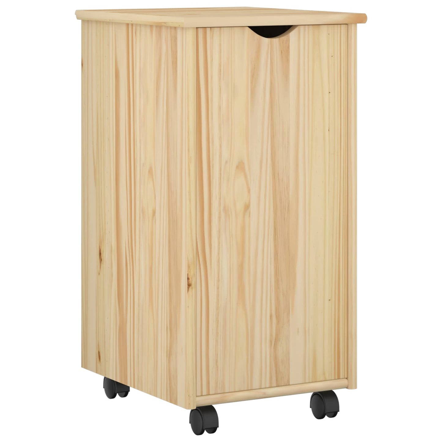 Rolling Cabinet Brown 34 x 39 x 65.5 cm Solid Pine Wood