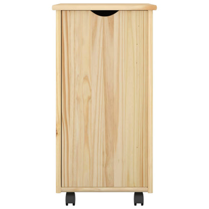 Rolling Cabinet Brown 34 x 39 x 65.5 cm Solid Pine Wood