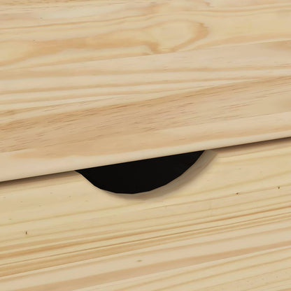 Rolling Cabinet 63.5 x 39 x 65.5 cm Solid Pine Wood Brown