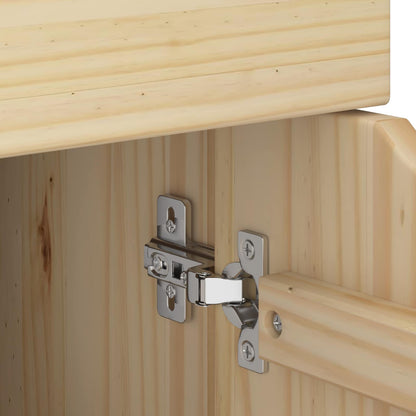 Rolling Cabinet 63.5 x 39 x 65.5 cm Solid Pine Wood Brown