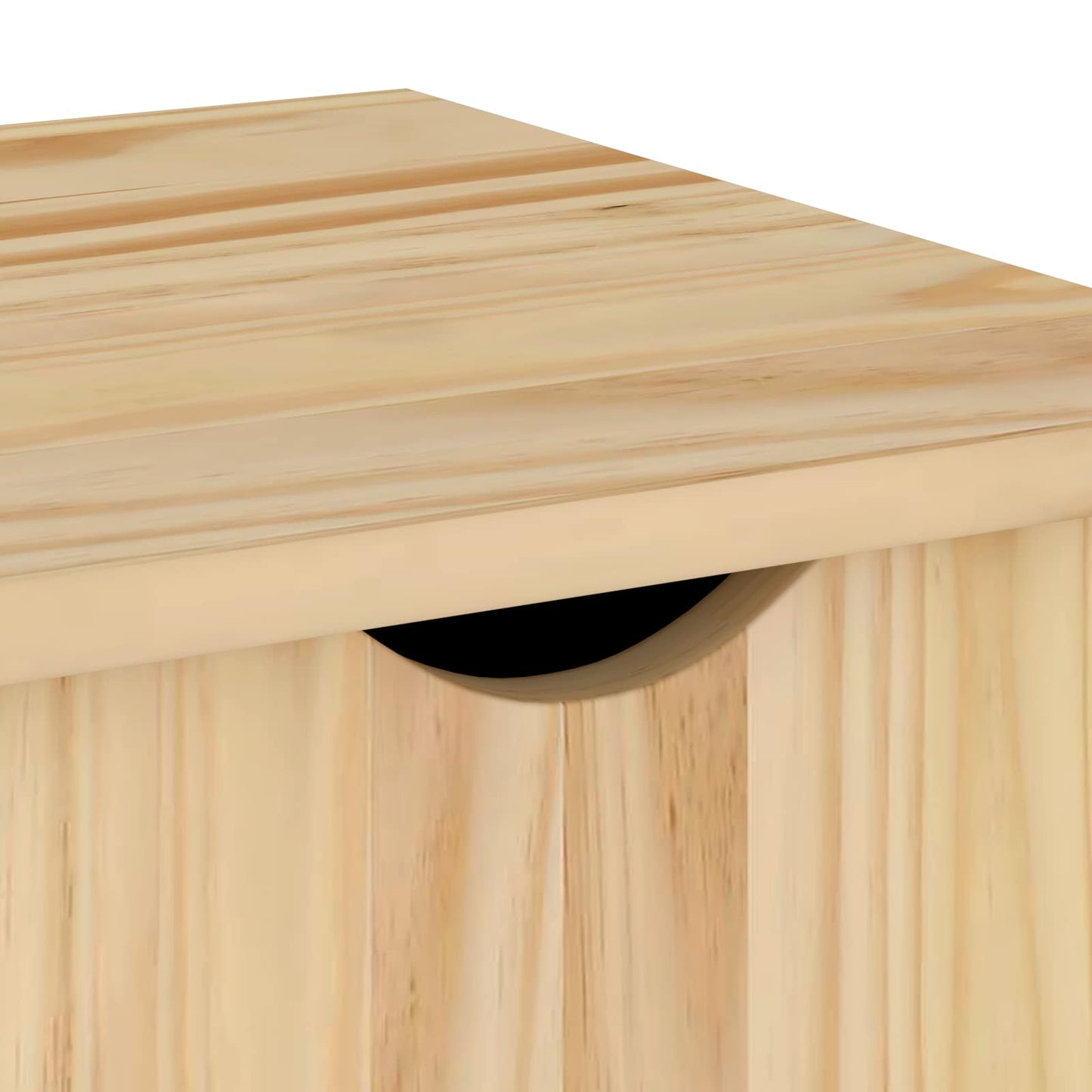 Rolling Cabinet Brown 100 x 39 x 65.5 cm Solid Pine Wood