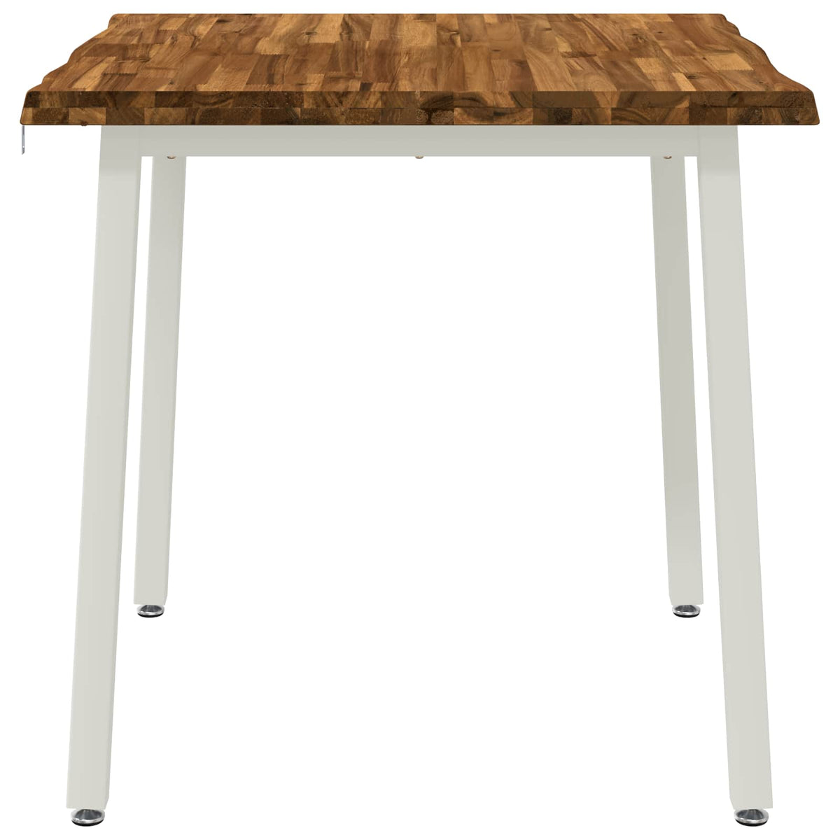 60 x 55 x 75 cm Solid Acacia Wood Natural and White Rectangular