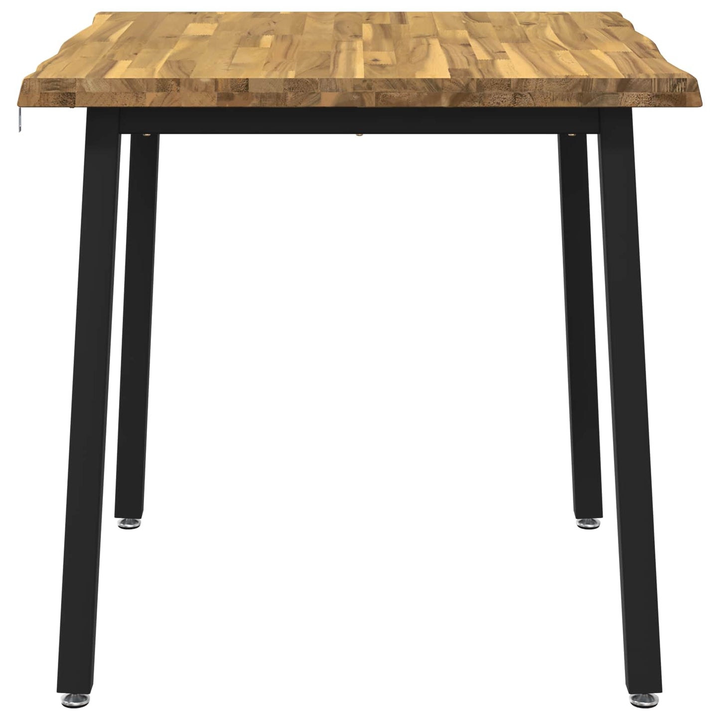 70 x 70 x 75 cm Solid Acacia Wood White and Black Square