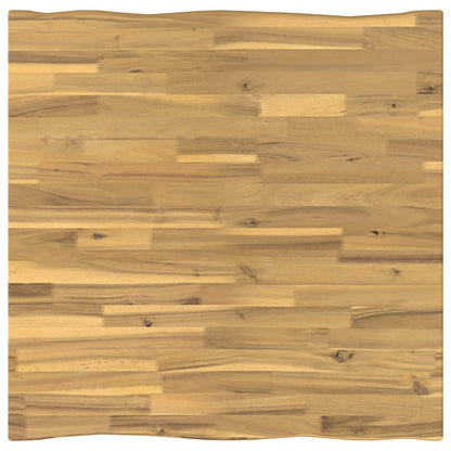 70 x 70 x 75 cm Solid Acacia Wood White and Black Square