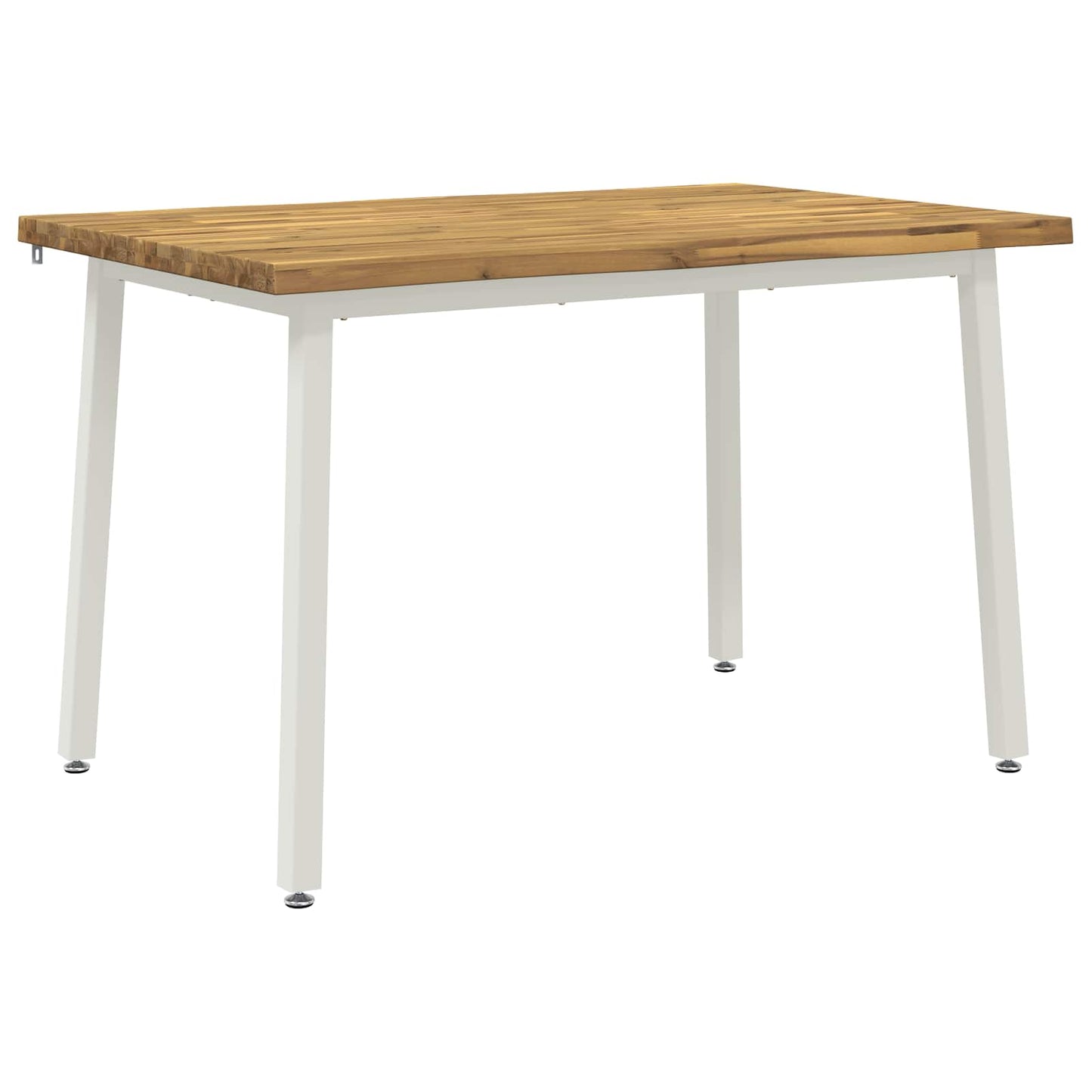 120 x 70 x 75 cm Solid Acacia Wood White Rectangular