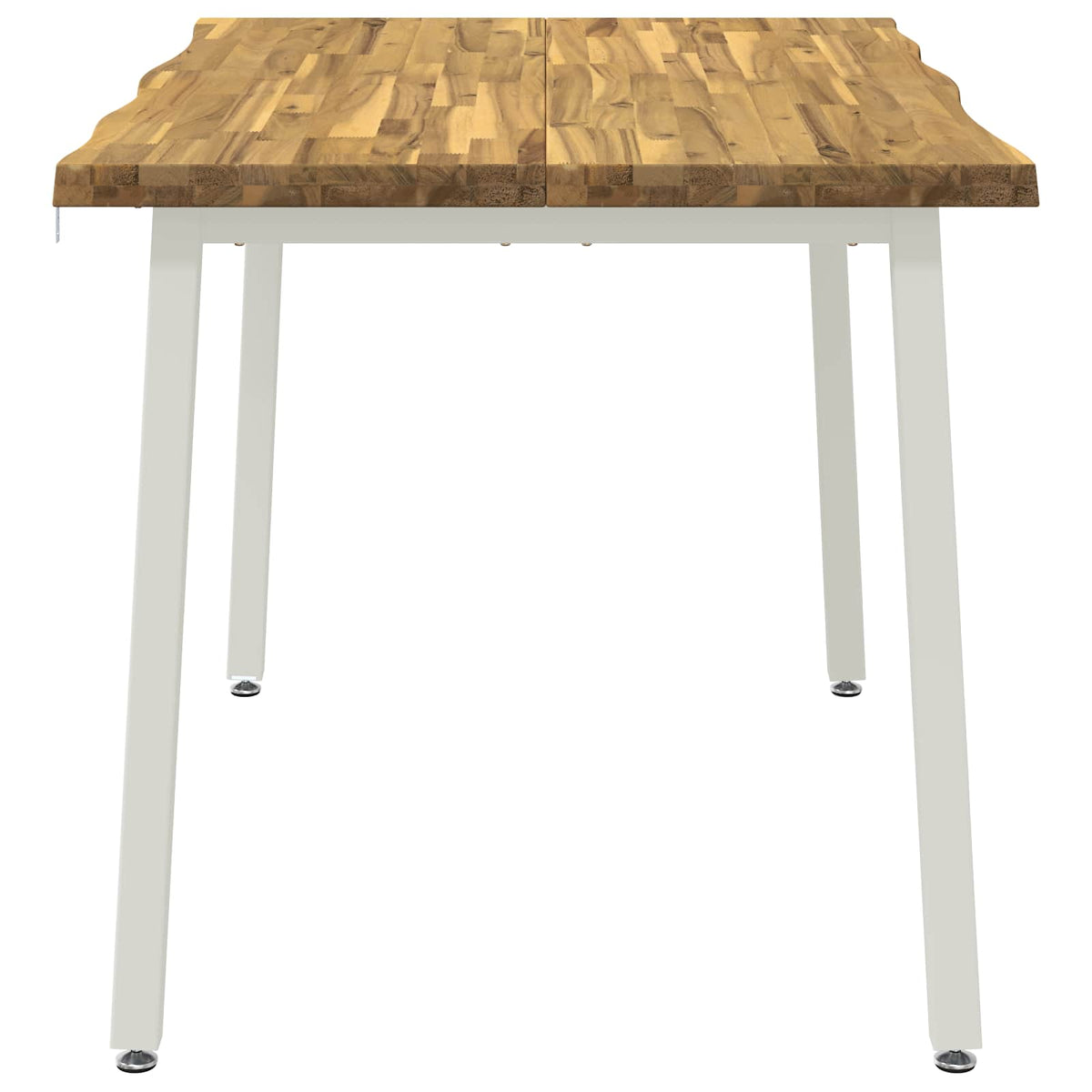 120 x 70 x 75 cm Solid Acacia Wood White Rectangular