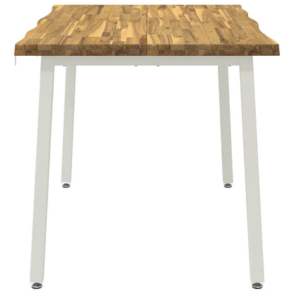 120 x 70 x 75 cm Solid Acacia Wood White Rectangular